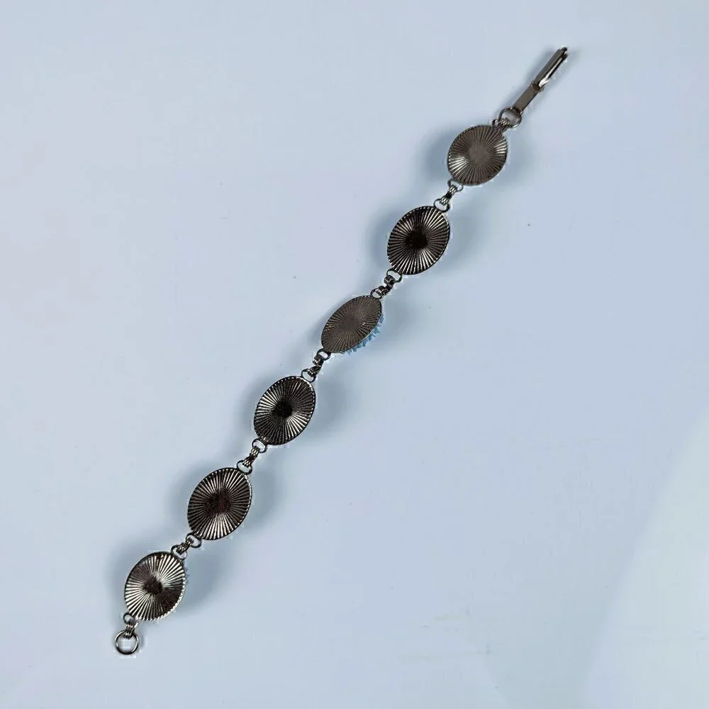 Blue Flower Silver Bracelet